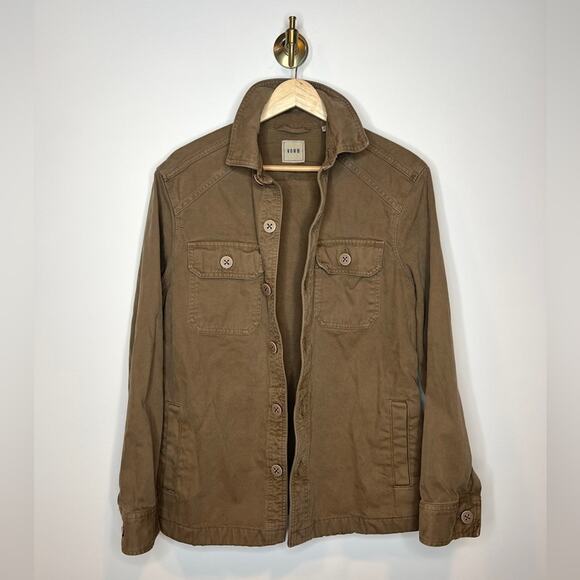 Oversized Barn Jacket Brown Button Front - Picture 4 of 4